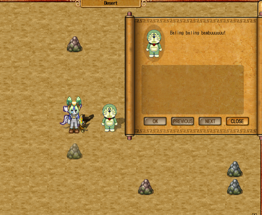 Contoh NPC dan dialog baru hasil modifikasi client
