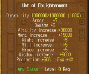 Contoh status Exp Boost yang muncul saat klik kanan equipment